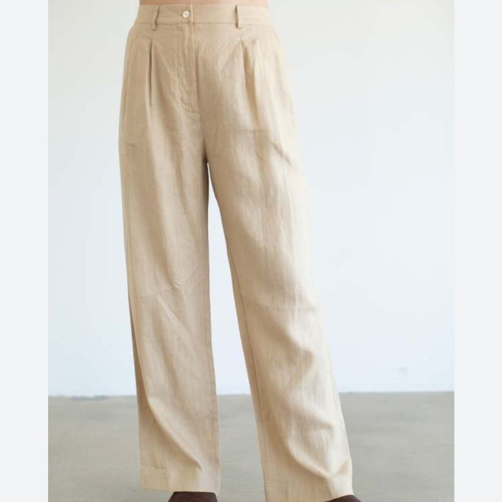 Donni Linen Pleated Pant